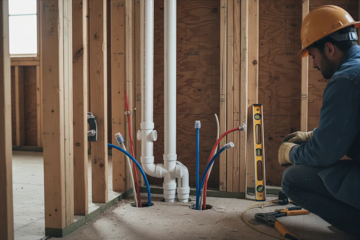 Drain and supply rough-in during Drain Cleaning in Ocean City